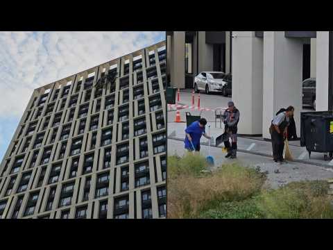 Fragments from downed drone falls on residential complex in Ukraine's Kyiv