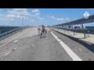 Crimea bridge attack: Russian Investigative Committee work at the site of explosion