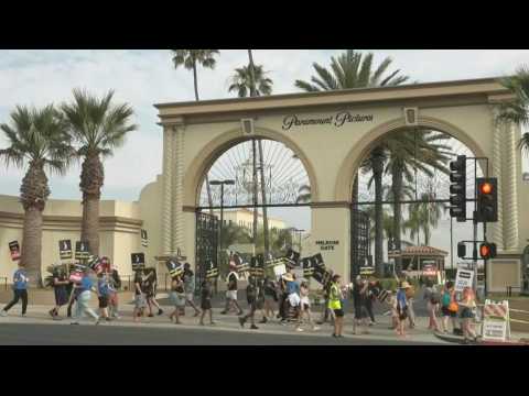 Actors and writers picket outside Paramount Pictures as strike continues