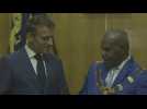French President Emmanuel Macron meets Papua New Guinea's Governor-General Bob Dadae