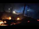 Images show firefighters battling wildfire in Tenerife that continues to spread