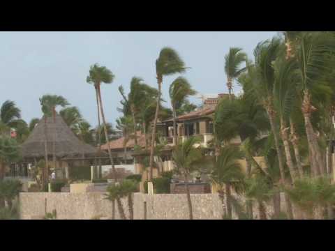 Strong winds in Baja California as Hurricane Hilary approaches Mexico