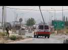 Israeli security forces block a road following a reported attack in the WB