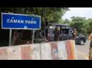 Outside ex-Pakistan PM Imran Khan's home after his arrest on graft charges