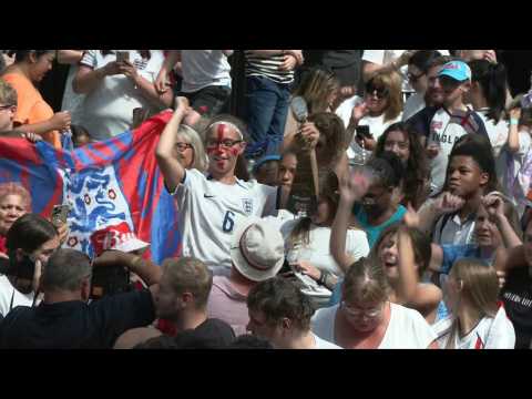 England fans celebrate beating Australia in Women's World Cup semi-final