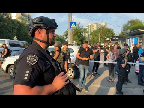 Police, emergency services at scene of Kyiv court suicide bombing