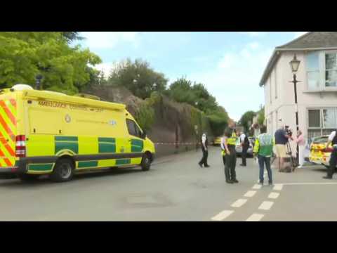 Emergency services on the scene after car crashes into London school