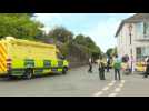 Emergency services on the scene after car crashes into London school