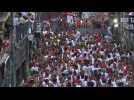 Spain: First bull run of San Fermin in Pamplona