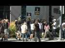 Actors picket in front of Netflix headquarters in Los Angeles on first day of strike