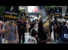 New York: Actors picket in front of HBO and Amazon headquarters on first day of strike