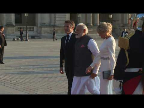 France's Macron welcomes India's Modi to the Louvre for a Bastille Day banquet