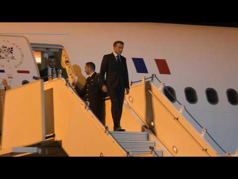 President Emmanuel Macron arrives in French overseas territory New Caledonia