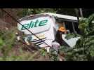 Emergency services work at scene of deadly bus crash in Mexico