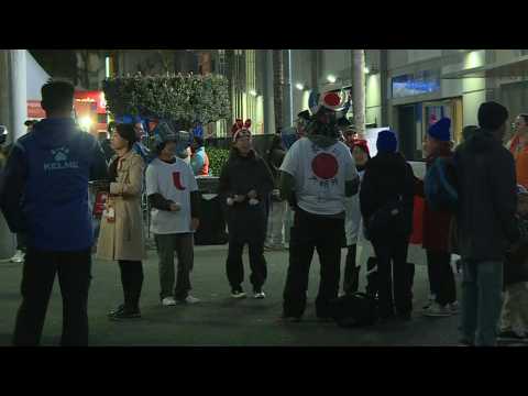 World Cup: Fans arrive at stadium for Japan-Sweden game