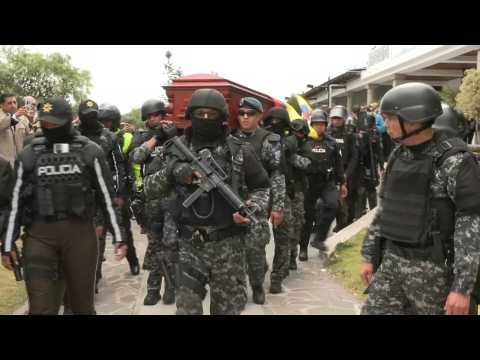 Coffin of murdered Ecuador candidate transported to cemetery church