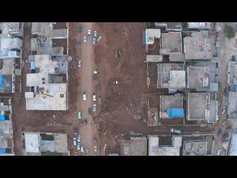 AERIAL IMAGES of the Libyan city of Al-Bayda after devastating floods