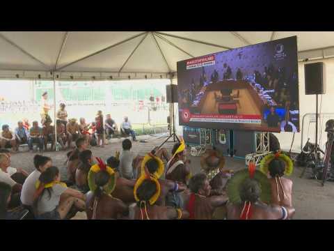 Indigenous arrive at Brazil Supreme Court as decision expected in key lands case