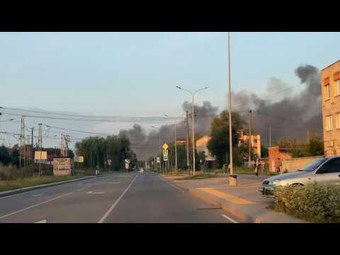Smoke rises above Lviv after nighttime drone attacks