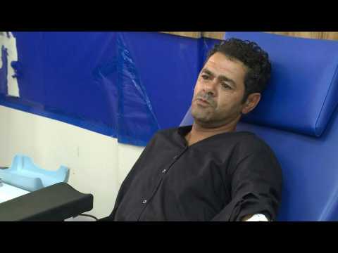Franco-Moroccan comedian Jamel Debbouze gives blood in Marrakesh for quake victims