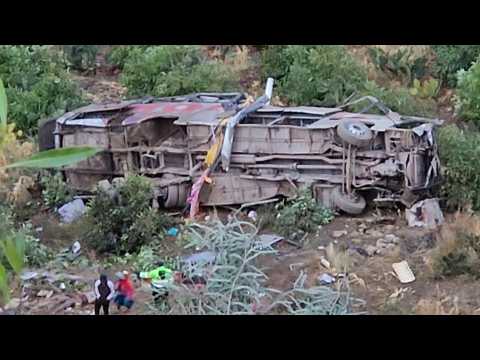 At least 24 dead in Peru as bus plunges into ravine
