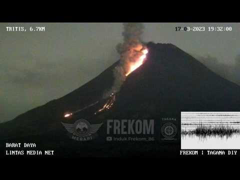 Indonesia's Merapi volcano erupts, spews hot lava