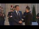Volodymyr Zelensky welcomed by Emmanuel Macron at the Elysee Palace