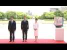 G7: France's Macron arrives at Peace Memorial Park