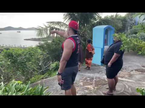 NEW CALEDONIA: People gather outside after tsunami warning in Noumea