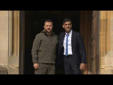 Ukraine's Zelensky welcomed by UK Prime Minister in unannounced visit