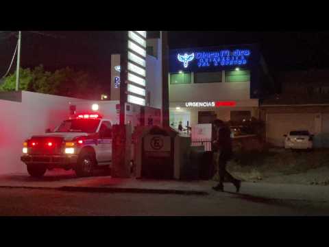 Ambulance arrives at hospital after 10 killed in Mexican rally attack