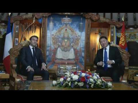 France's Macron holds talks with Mongolian counterpart on landmark visit
