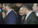 Taiwan president Tsai Ing-wen arrives at Los Angeles hotel