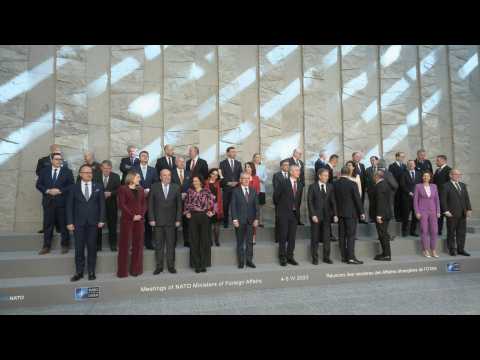 NATO foreign ministers take group photo in Brussels