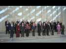 NATO foreign ministers take group photo in Brussels