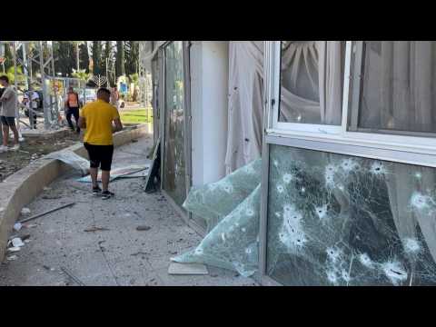 Scene from Israeli town near Lebanon border after rockets fired