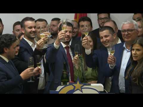 Jakov Milatovic celebrates Montenegro presidential run-off victory