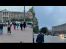 Kyiv resident flee to safety as drone flies over city centre
