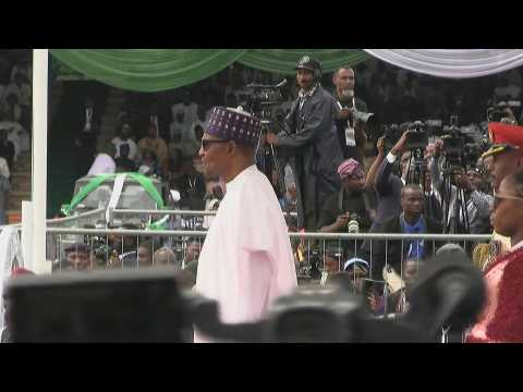 Nigeria Outgoing president Muhammadu Buhari arrives at Tinubu's swearing-in ceremony
