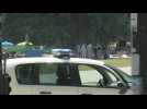 French forensic police at the scene of the knife attack in Annecy