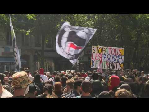 Antifas gather in Paris for the 10th anniversary of Clement Meric's death
