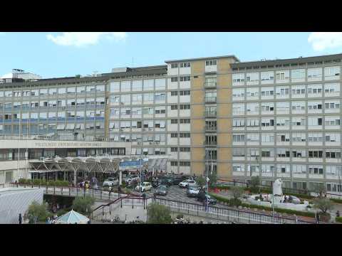 Scene outside Rome hospital where Pope Francis is to be operated