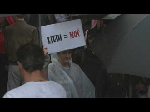 Tens of thousands rally against the government in Belgrade