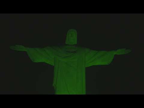 Rio's Christ the Redeemer statue lit up on World Environment Day