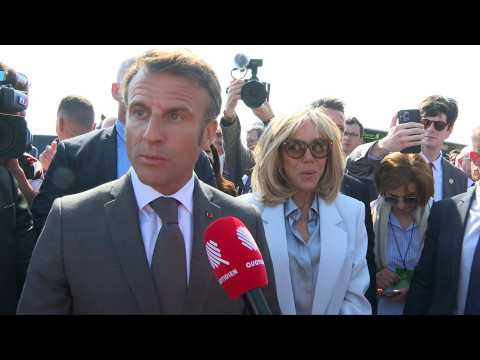 France's Macron draws crowds during Mont-Saint-Michel visit