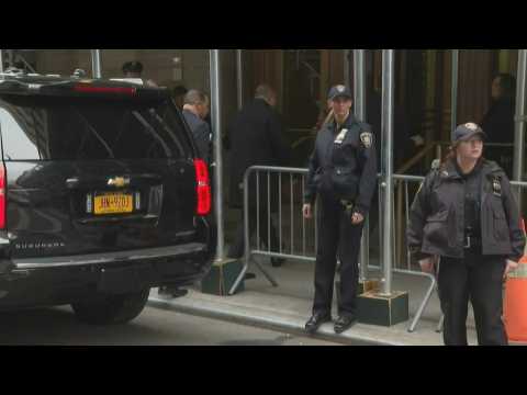 Manhattan District Attorney arrives as New York on edge over Trump's likely indictment