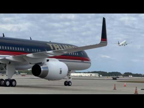 "Trump Force One" parked in West Palm Beach, Florida
