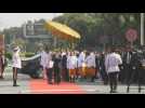 Arrival of King Norodom Sihamoni, Hun Sen, ahead of parliament session