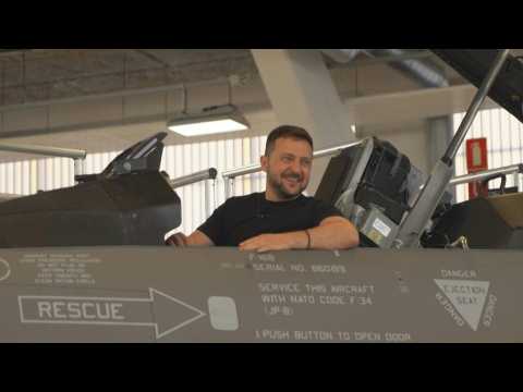 Ukraine's Zelensky examines the F-16 jets with Danish PM