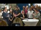 Macron visits a vocational school with Education Minister